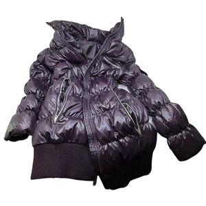 Gap Purple Shiny Nylon Puffer Jacket S